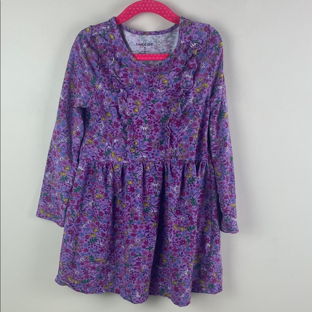 Lands End Long Sleeve Ruffle Front Dress - Picture 2 of 7